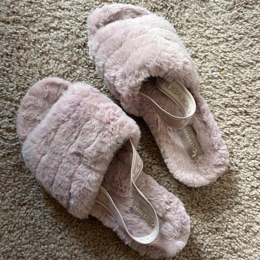 Koolaburra Plush Pink Faux Fur Slippers